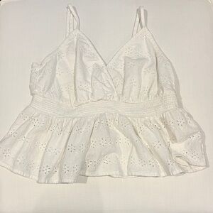 American Eagle Outfitters White Eyelet Top